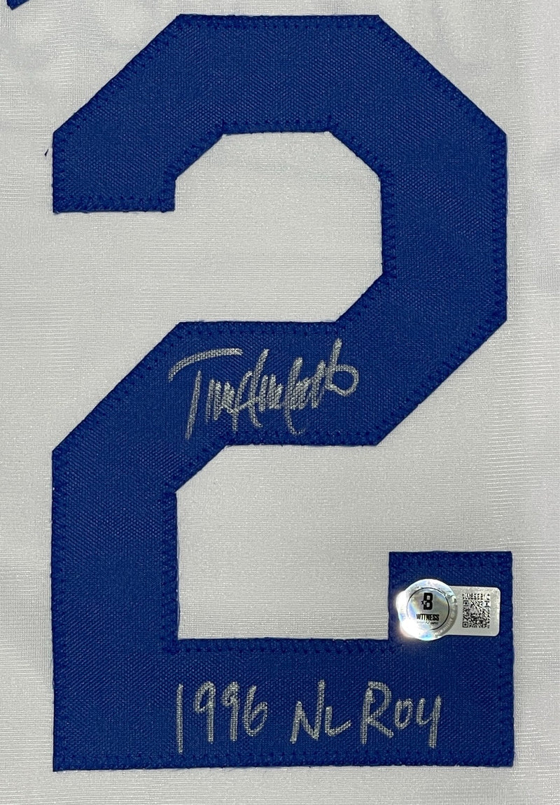 Todd Hollandsworth Signed LA Dodgers Custom Jersey w 96 NL ROY Beckett W BAS COA