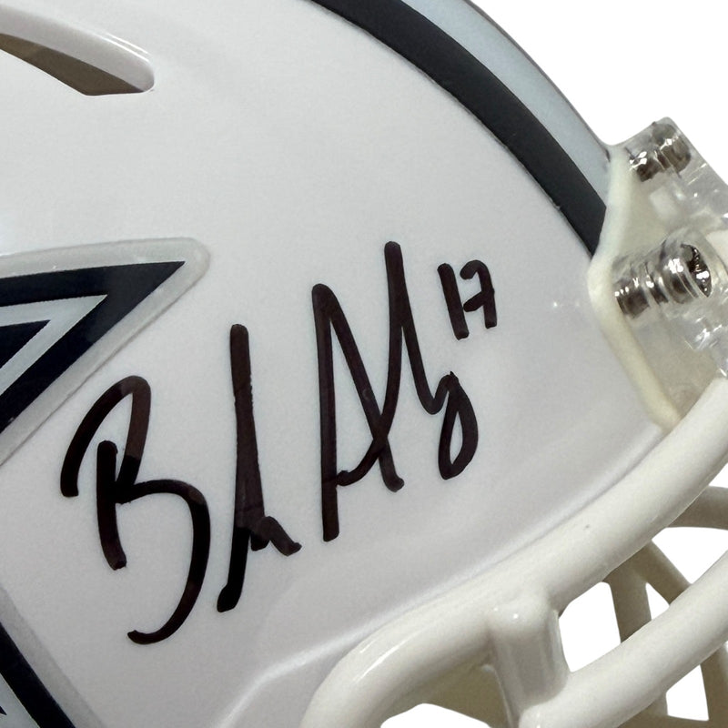 Brandon Aubrey Signed Dallas Cowboys Alt White Mini Helmet Beckett Wit. BAS COA
