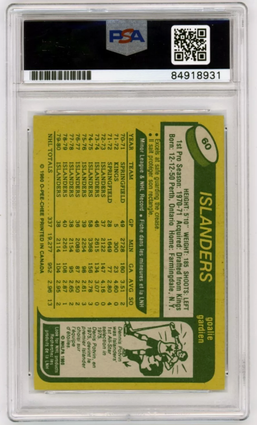 Billy Smith 1980-81 O-Pee-Chee OPC #60 Signed PSA Authentic Auto Islanders HOF