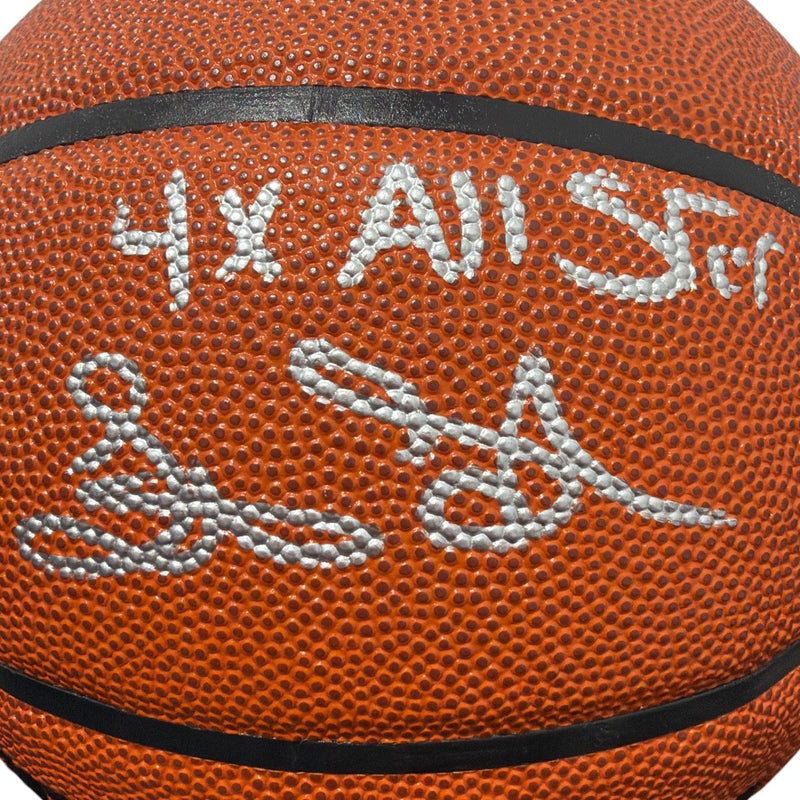 Latrell Sprewell Signed Wilson NBA Basketball w/ 4x All Star JSA Witness COA