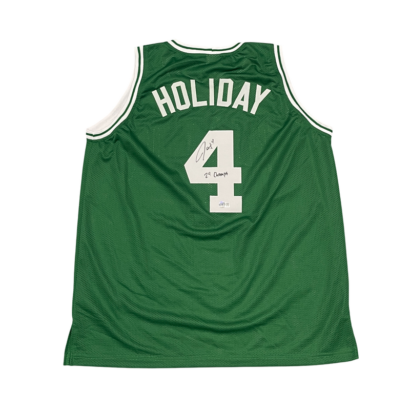 Jrue Holiday Signed Boston Celtics Custom Jersey w/ 24 Champs Beckett W BAS COA