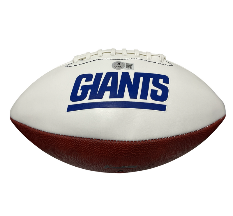 Lawrence Taylor Signed Auto New York Giants White Football Beckett Wit BAS COA