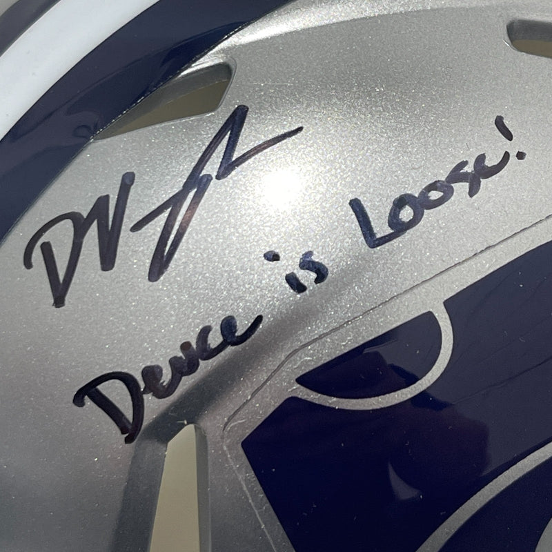 Deuce Vaughn Signed Kansas State KSU Mini Helmet w/ Deuce is Loose! BAS COA