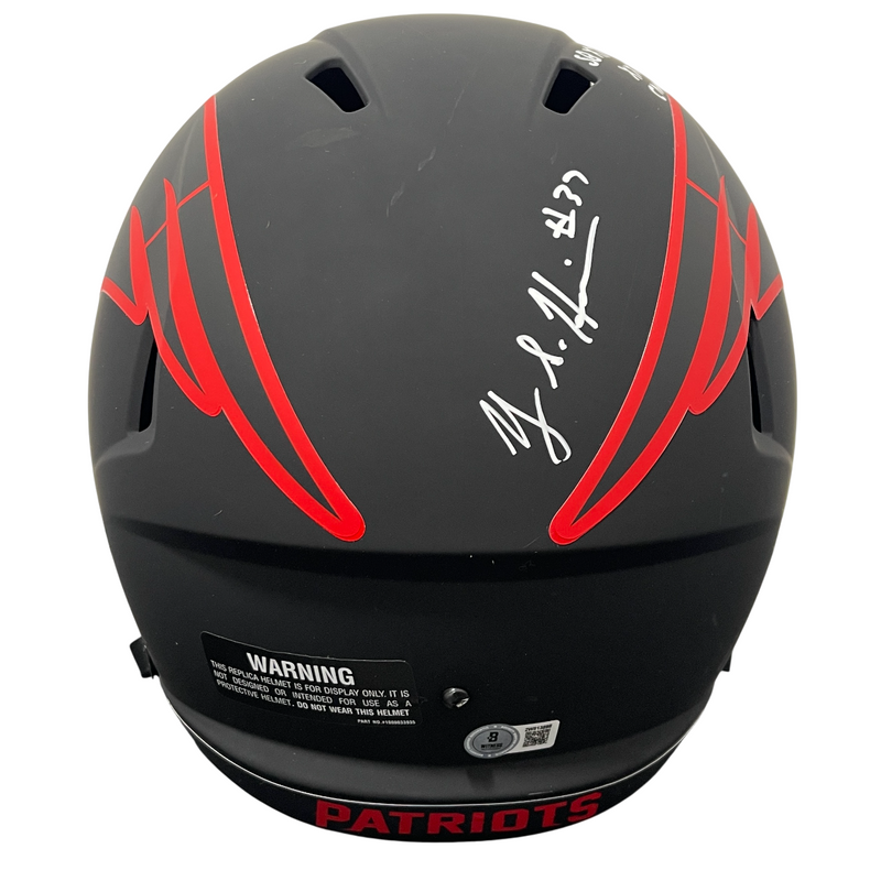 Rodney Harrison Signed Patriots Eclipse Full Size FS Helmet w/ 2 Insc. BAS COA