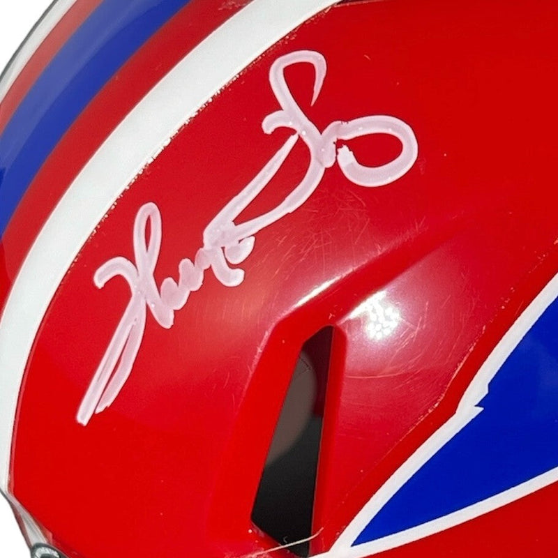 Thurman Thomas Signed Buffalo Bills TB Mini Helmet Beckett Witness BAS COA