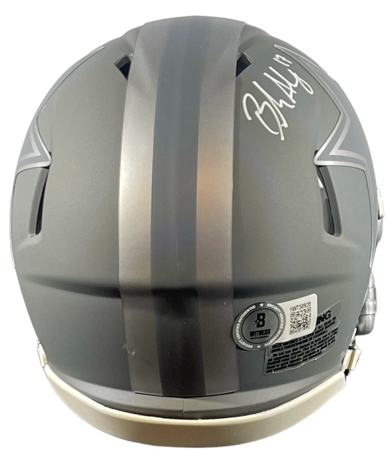 Brandon Aubrey Signed Cowboys Slate Mini Helmet w/ Americas Kicker BAS COA