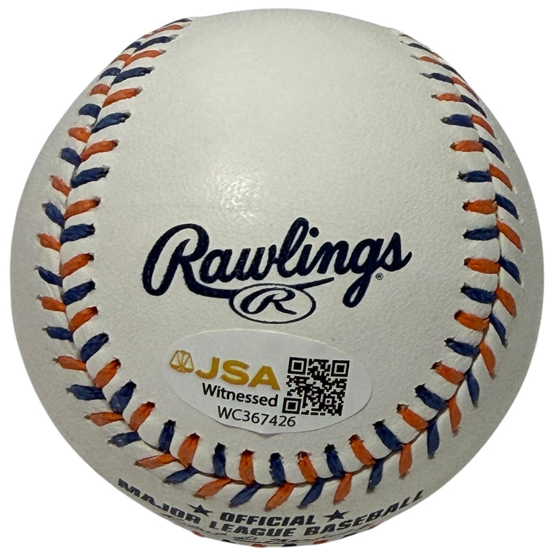 R.A. Dickey Signed Autographed Mets Logo Baseball w/ 2012 NL CY JSA Witness COA