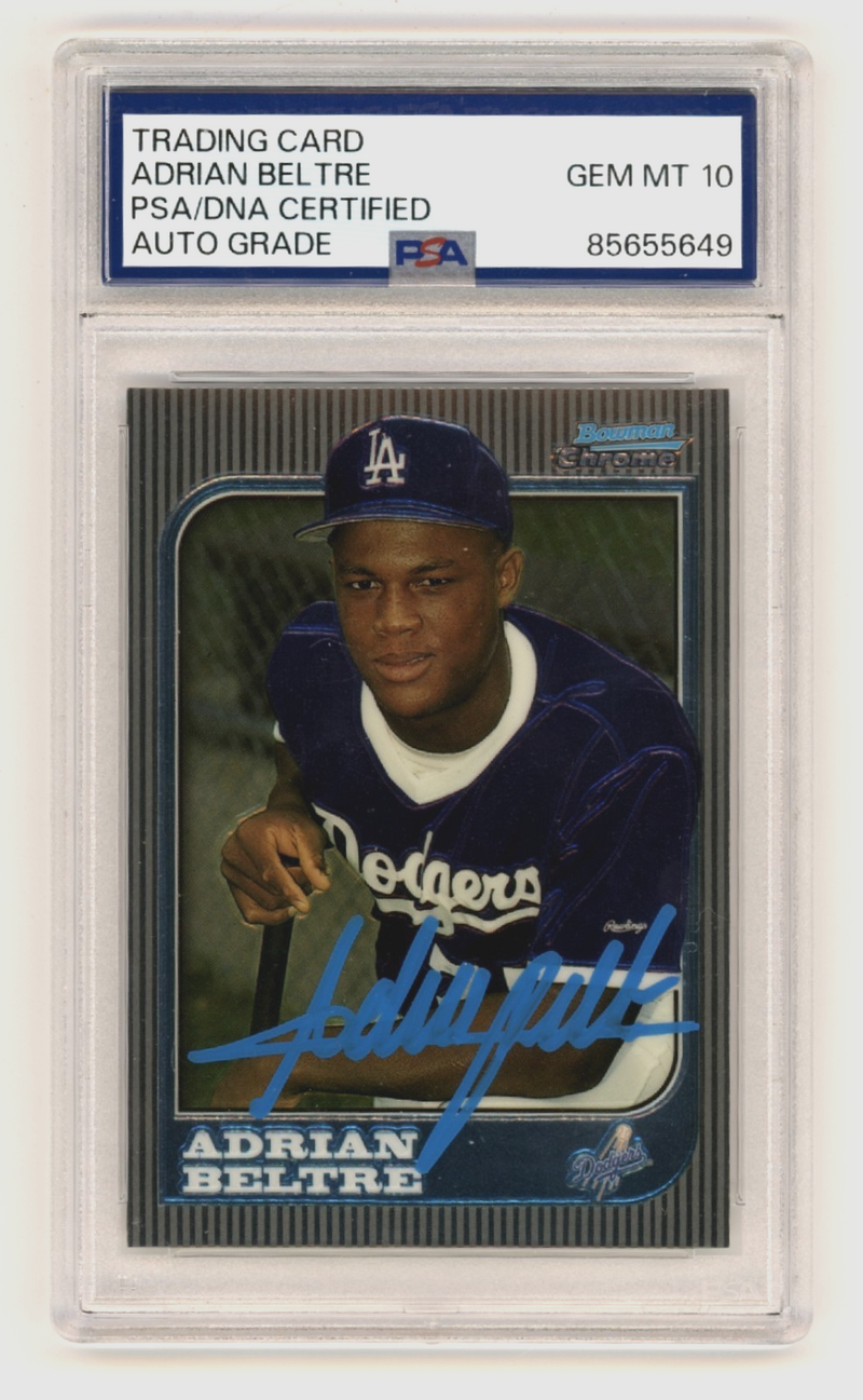 Adrian Beltre 1997 Bowman Chrome #182 Signed Rookie RC PSA 10 Auto Dodgers HOF