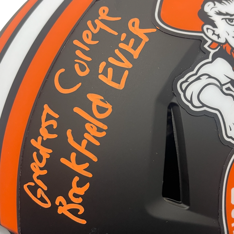 Barry Sanders Thurman Thomas Signed Pistol Pete FS Helmet w/ Ins Beckett BAS COA