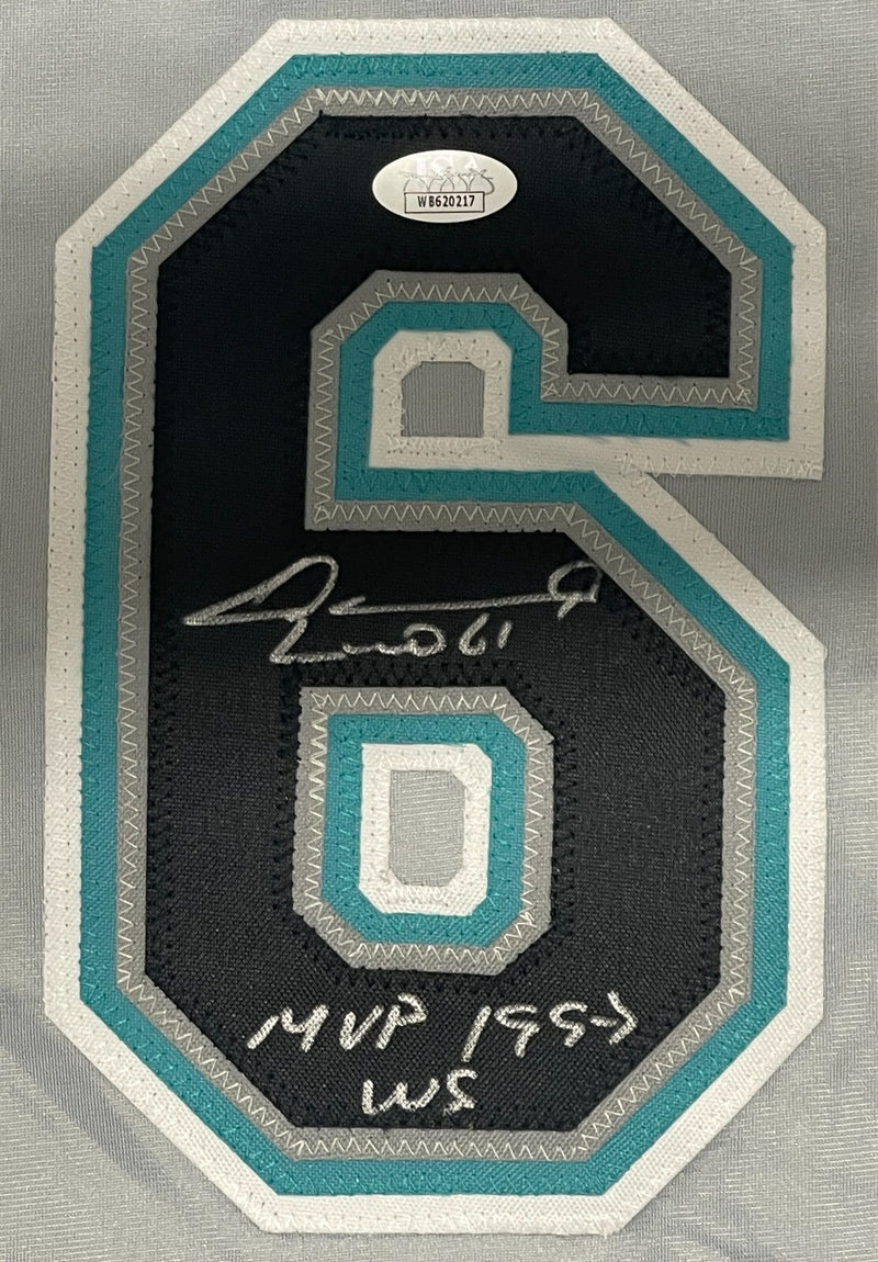 Livan Hernandez Signed Florida Marlins Custom Jersey w/ MVP 1997 WS JSA COA
