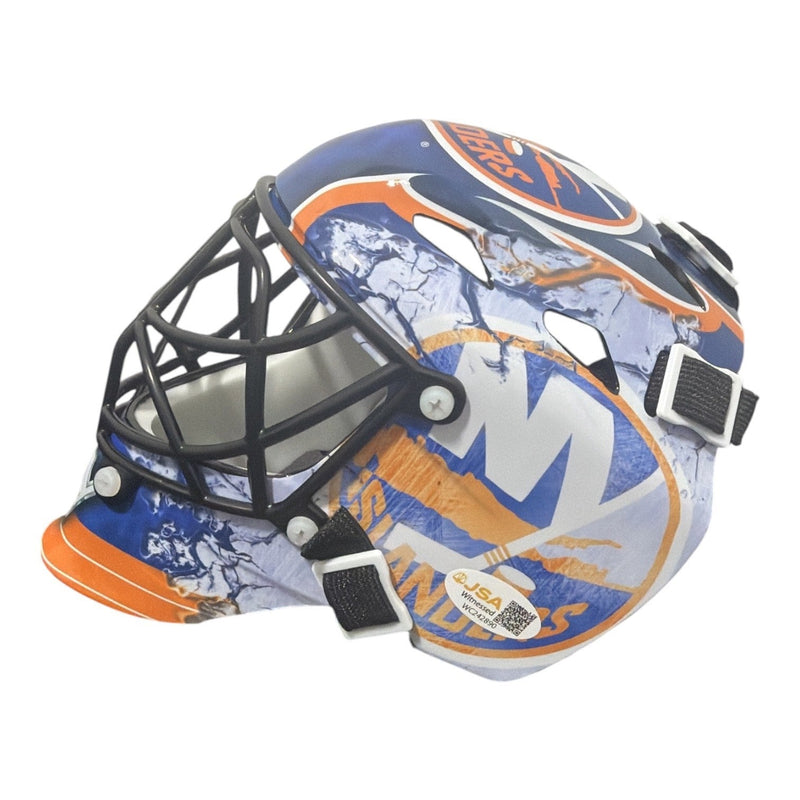 Billy Smith Signed New York Islanders Mini Goalie Mask w/ 4x Cup JSA Witness COA