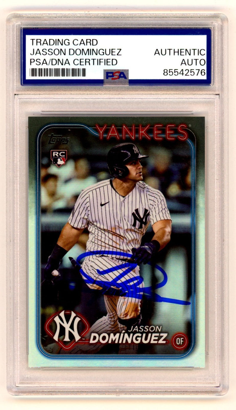 Jasson Dominguez 2024 Topps Series 1 #60 Foil Rookie RC PSA Authentic Auto