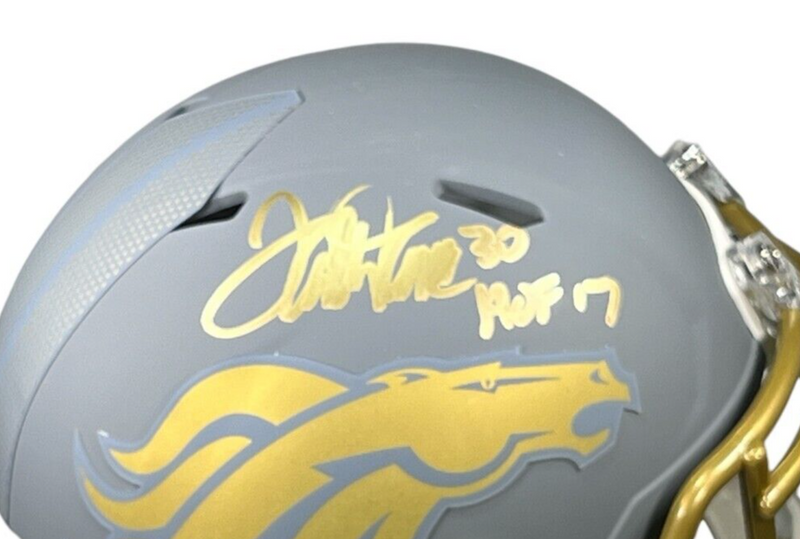 Terrell Davis Signed Denver Broncos Slate Mini Helmet w HOF JSA Witness COA