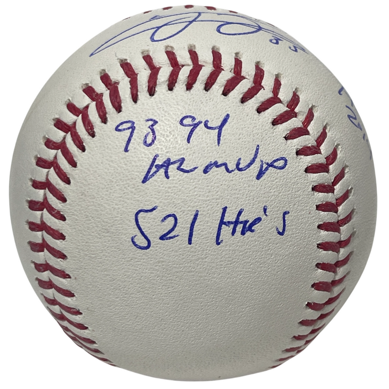 Frank Thomas Signed Autographed ROMLB Stat Baseball w/ 4 Ins Beckett Wit BAS COA