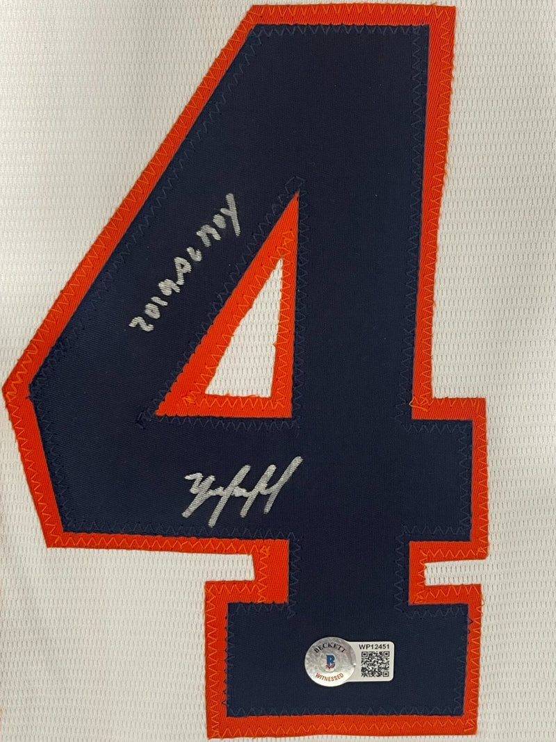 Yordan Alvarez Signed Astros Nike Jersey w/ 2019 AL ROY Beckett Witness BAS COA