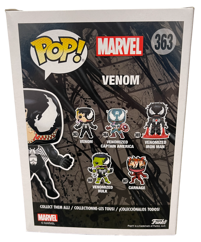 Tom Hardy Signed Venom Funko Pop #363 w/ Sam De La Rosa Sketch BAS & JSA COA B