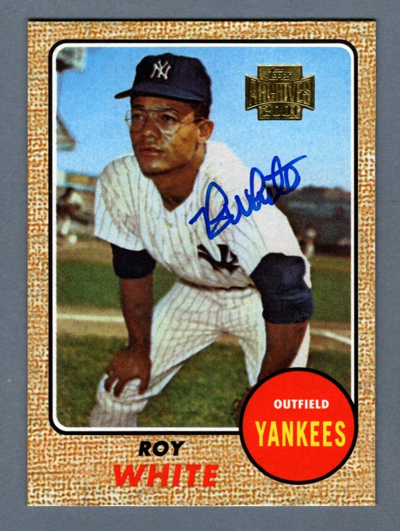 Roy White Signed 2001 Topps Archives Baseball #546 LSCM COA New York Yankees