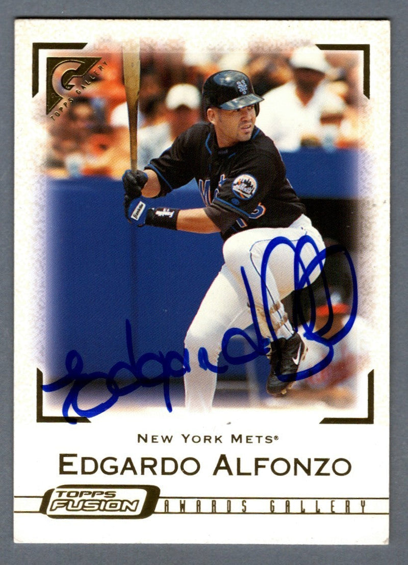 Edgardo Alfonzo Signed Autographed 2001 Topps Gallery #83 LSCM COA New York Mets