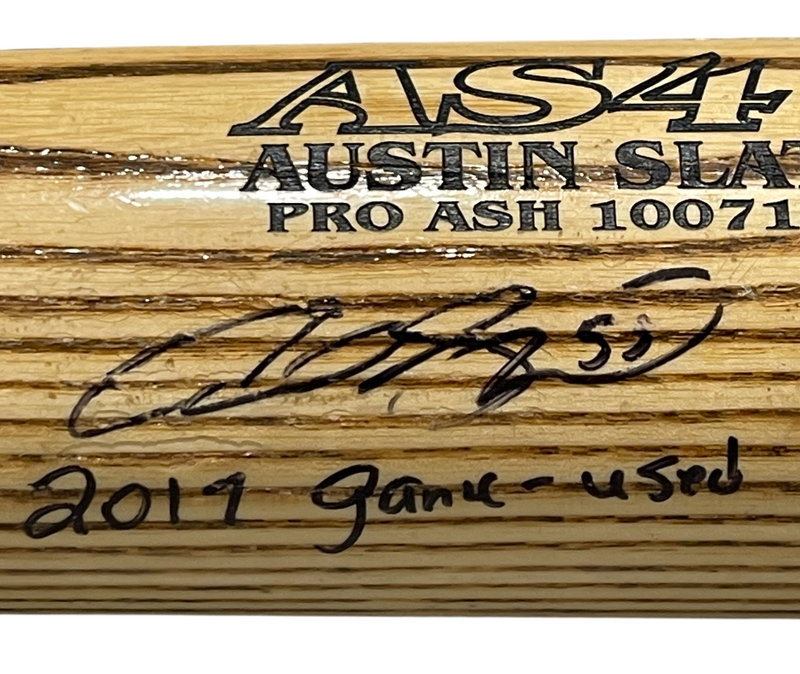 Auston Slater Signed AS47 Zinger 2017 Game Used Rookie Bat ONYX COA Yankees
