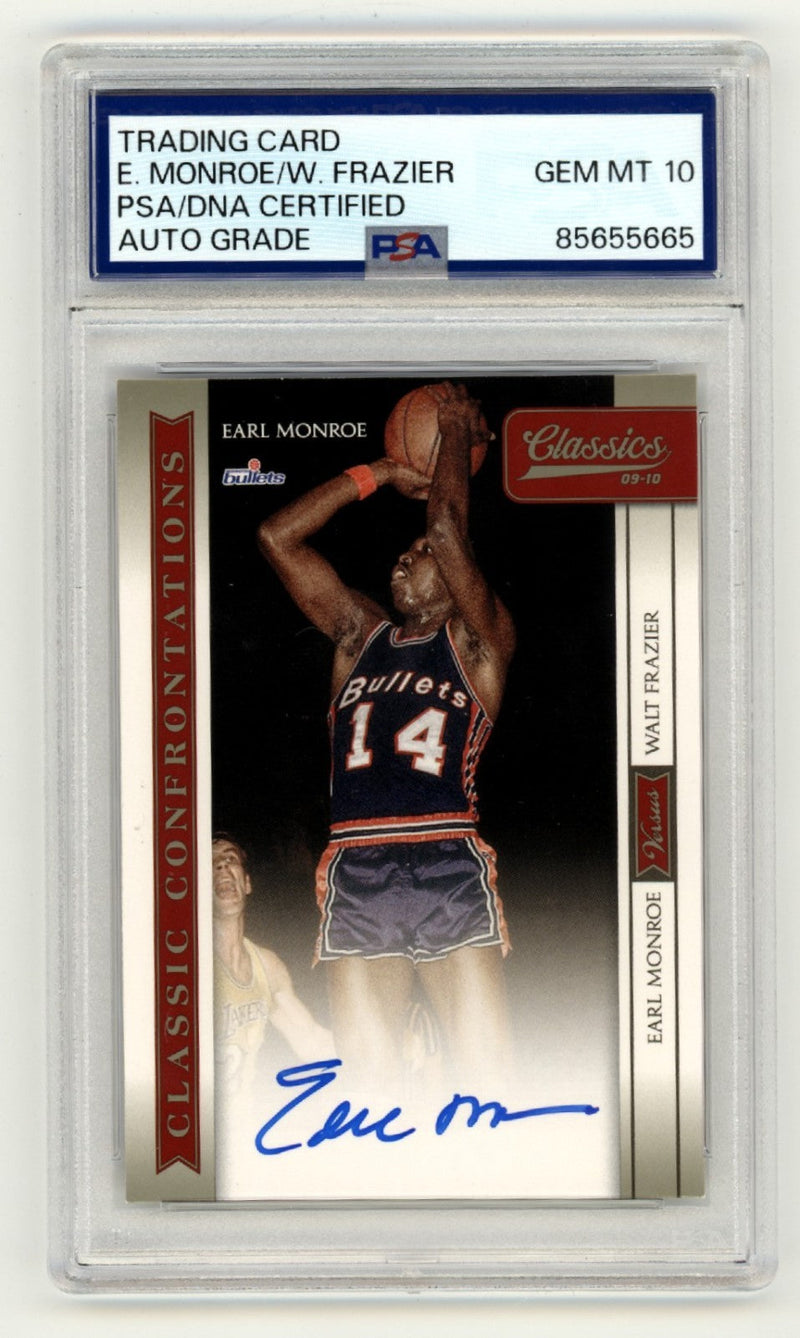 Earl Monroe Walt Frazier 2009-10 Classics Confrontations Dual Signed PSA 10 Auto