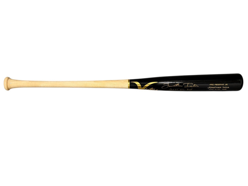 Jonathan India Signed Victus Game Model Bat w/ 2021 NL ROY PSA ITP HOLO COA