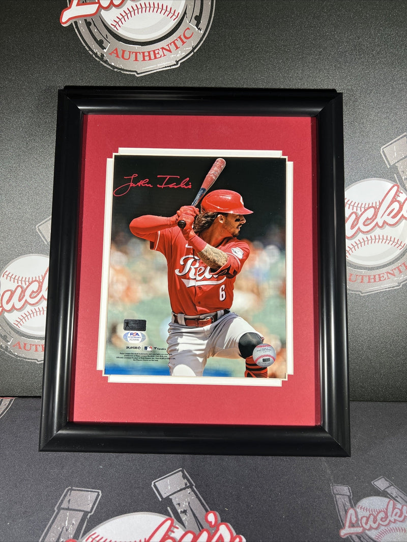 Jonathan India Signed Framed 8x10 Photo Hitting Cincinnati Reds PSA ITP COA
