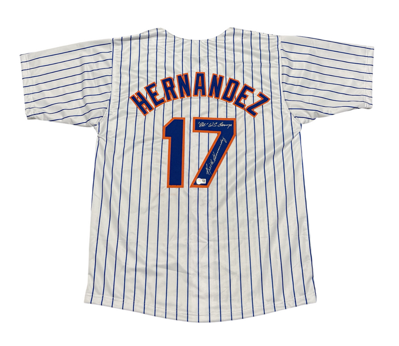 Keith Hernandez Signed Auto Mets Custom Jersey w/ 86 WS Champs Beckett BAS COA