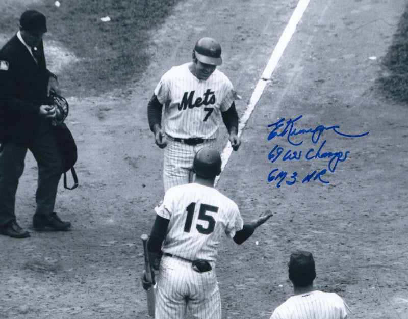 Ed Kranepool Signed New York Mets 8x10 Photo w/ 69 WSC Game 3 HR LSCM COA #5