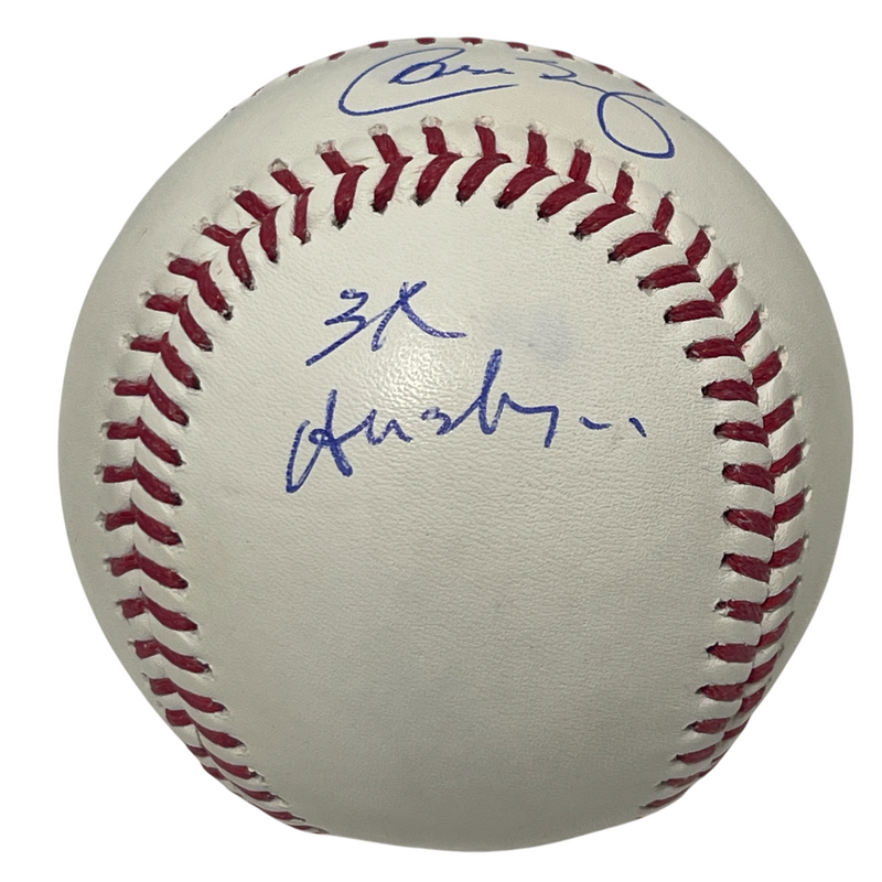 Carlos Baerga Signed ROMLB Baseball w/ 2 Insc Beckett Witness BAS COA