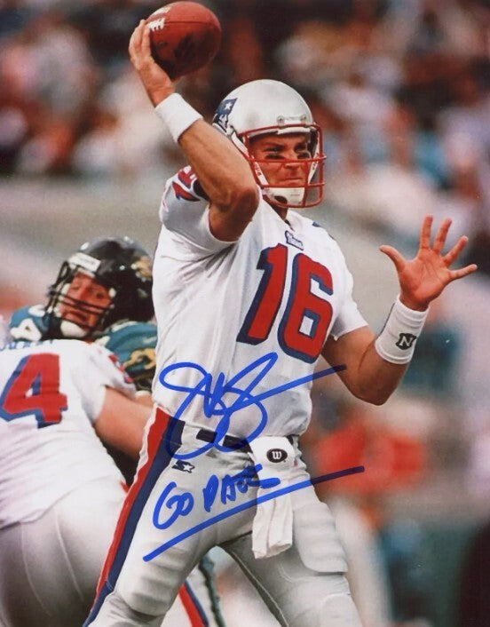 Scott Zolak Signed Autographed Patriots 8x10 Photo w/ Go Pats LSCM COA #3