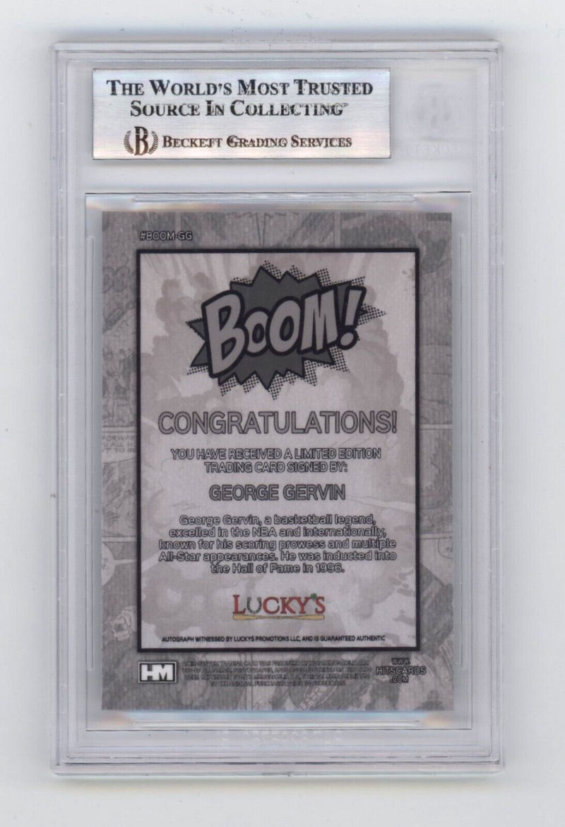 George Gervin 2024 Hits Memorabilia BOOM Silver Signed BGS BAS Auto Spurs