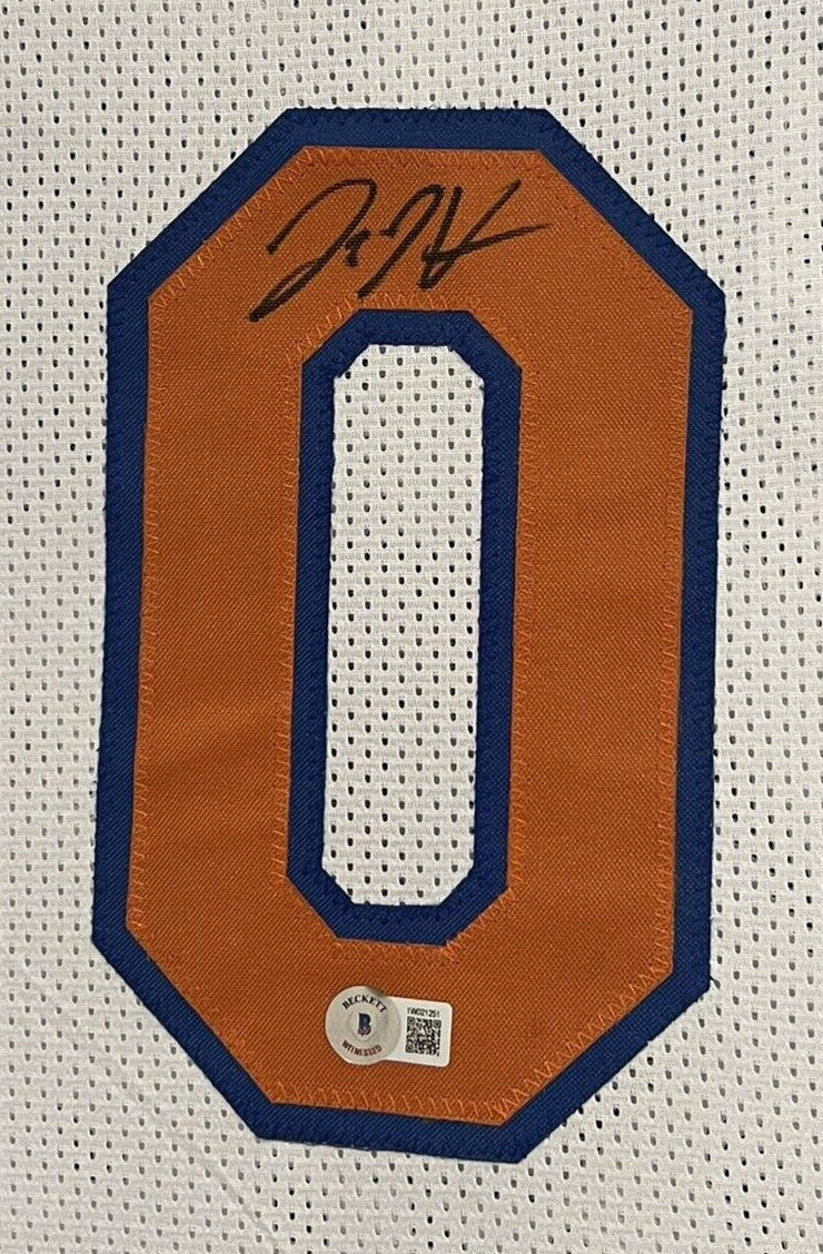 Donte DiVincenzo Signed New York Knicks Custom Jersey Beckett Witness BAS COA
