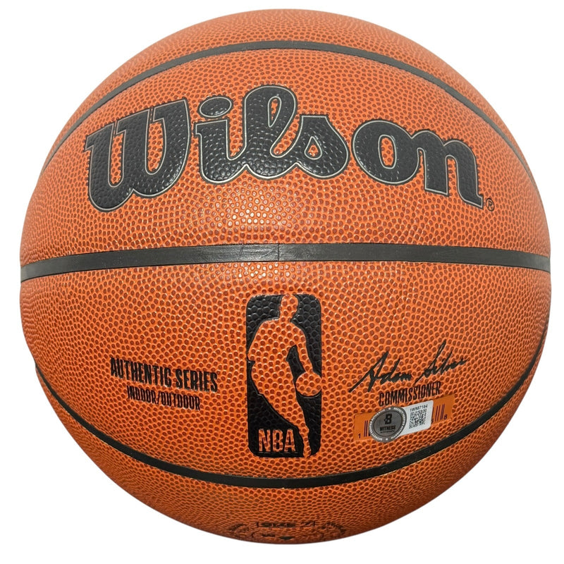 Bernard King Signed Wilson NBA Basketball w/ 3 Insc Beckett Witness BAS COA