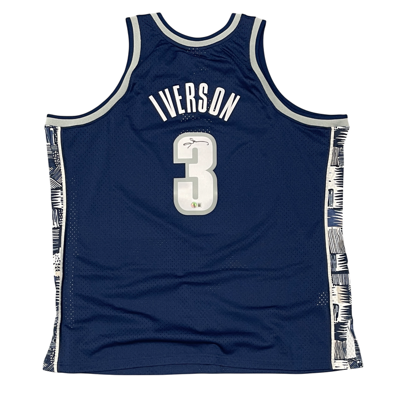 Allen Iverson Signed Georgetown Hoyas Mitchell & Ness M&N Jersey Beckett BAS COA