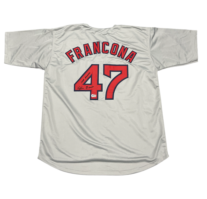 Terry Francona Signed Boston Red Sox Custom Jersey w/ WS + Curse Beckett BAS COA