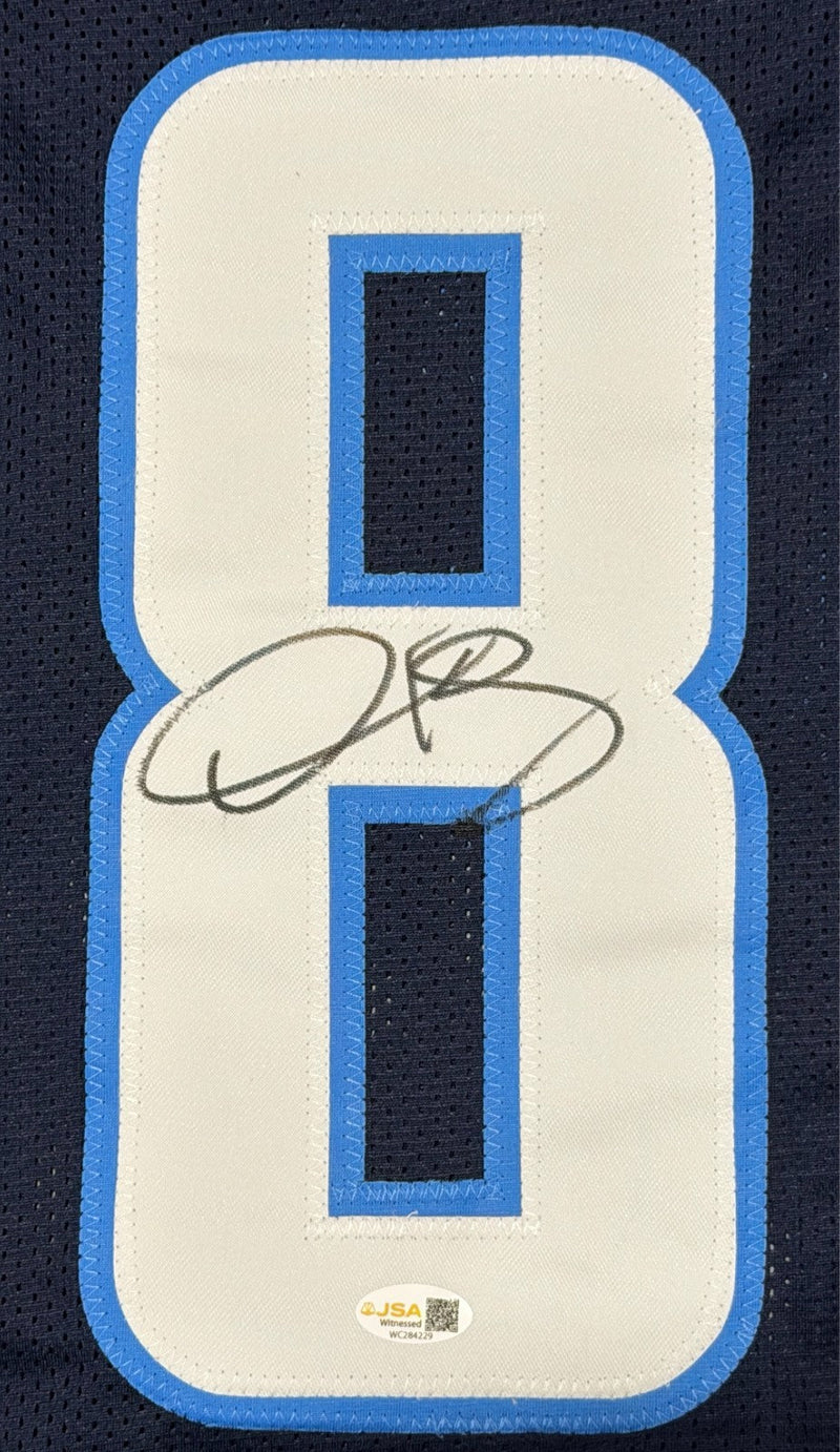 Derrick Mason Signed Autographed Tennessee Titans Custom Jersey JSA Witness COA