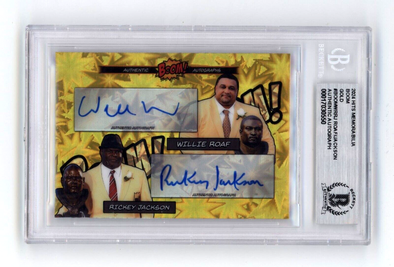 Willie Roaf & Rickey Jackson 2024 Hits BOOM Gold #/10 Dual Signed BGS BAS Auto