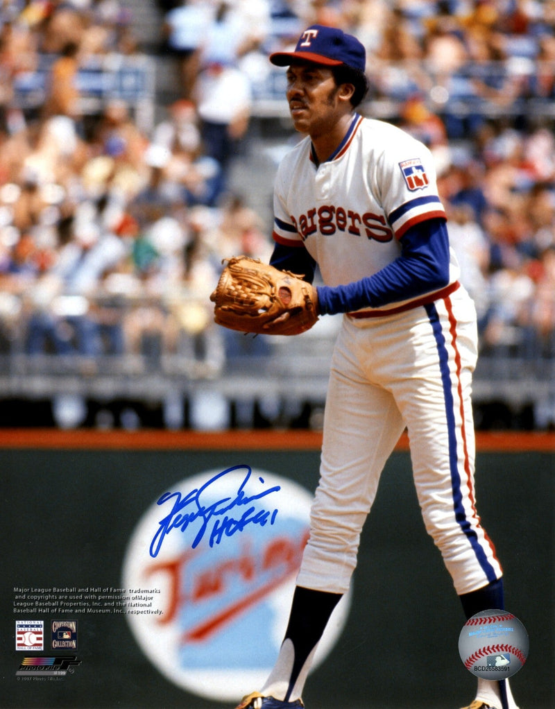Fergie Jenkins Signed Texas Rangers 8x10 Photo File w/ HOF 91 LSCM COA