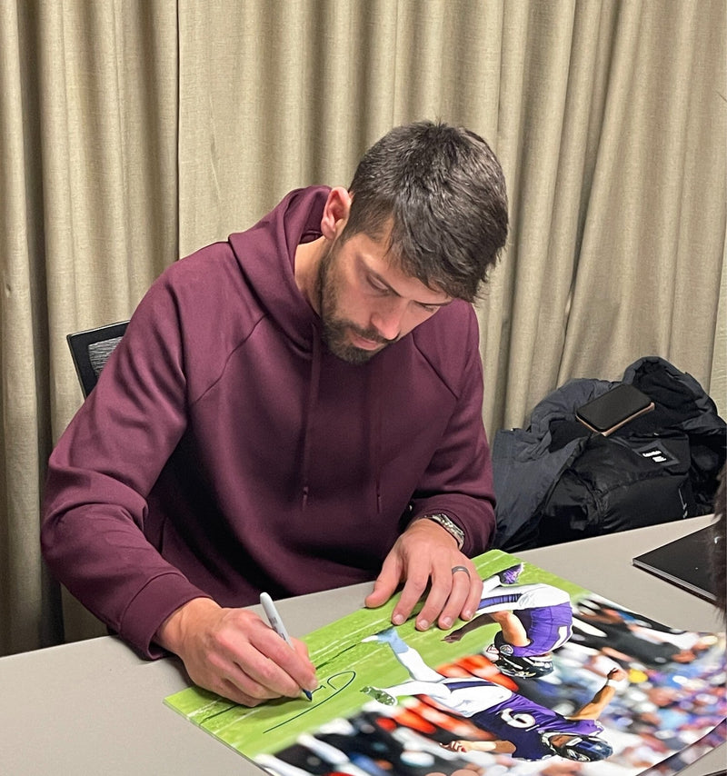 Justin Tucker Signed Auto 16x20 Photo Baltimore Ravens Beckett Witness BAS COA