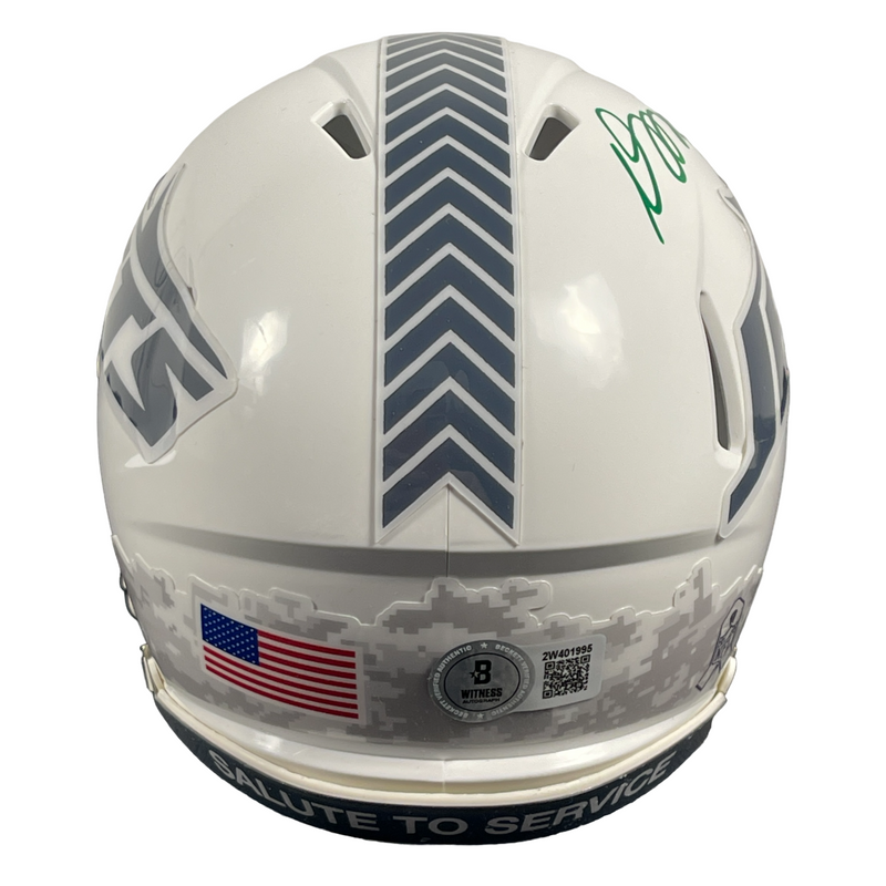 Davante Adams Signed New York Jets 24 Salute Mini Helmet Beckett Wit BAS COA