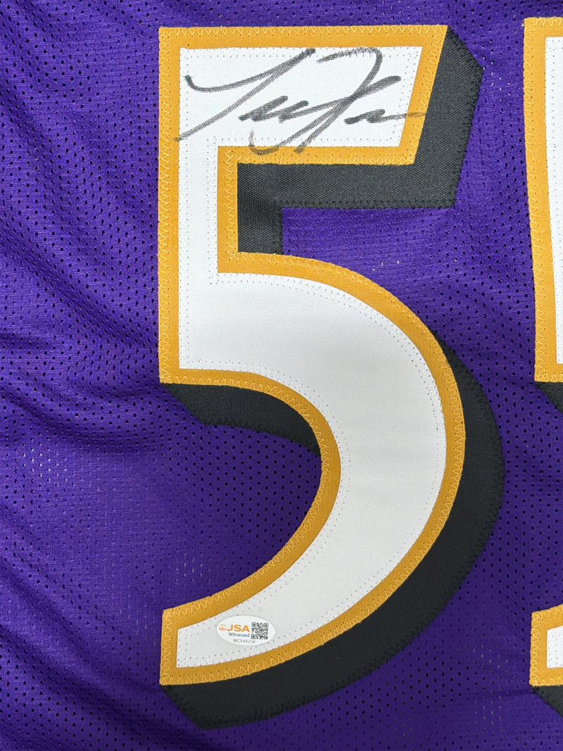 Terrell Suggs Signed Baltimore Ravens Custom Jersey JSA Witness COA