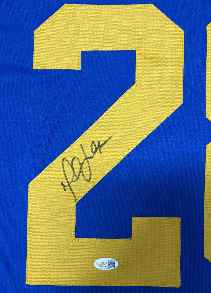Marshall Faulk Signed Los Angeles Rams Custom Blue Jersey JSA Witness COA