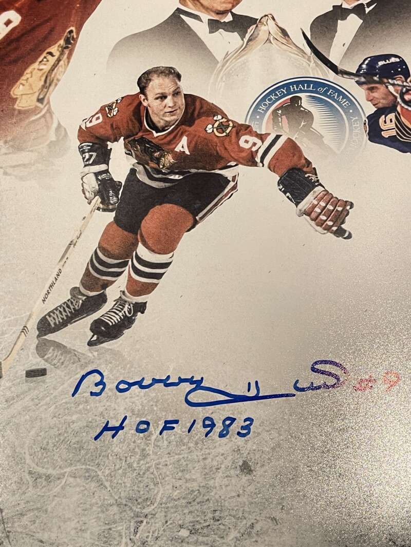Bobby & Brett Hull Dual Signed Autographed 16x20 Photo w/ HOF Insc JSA COA