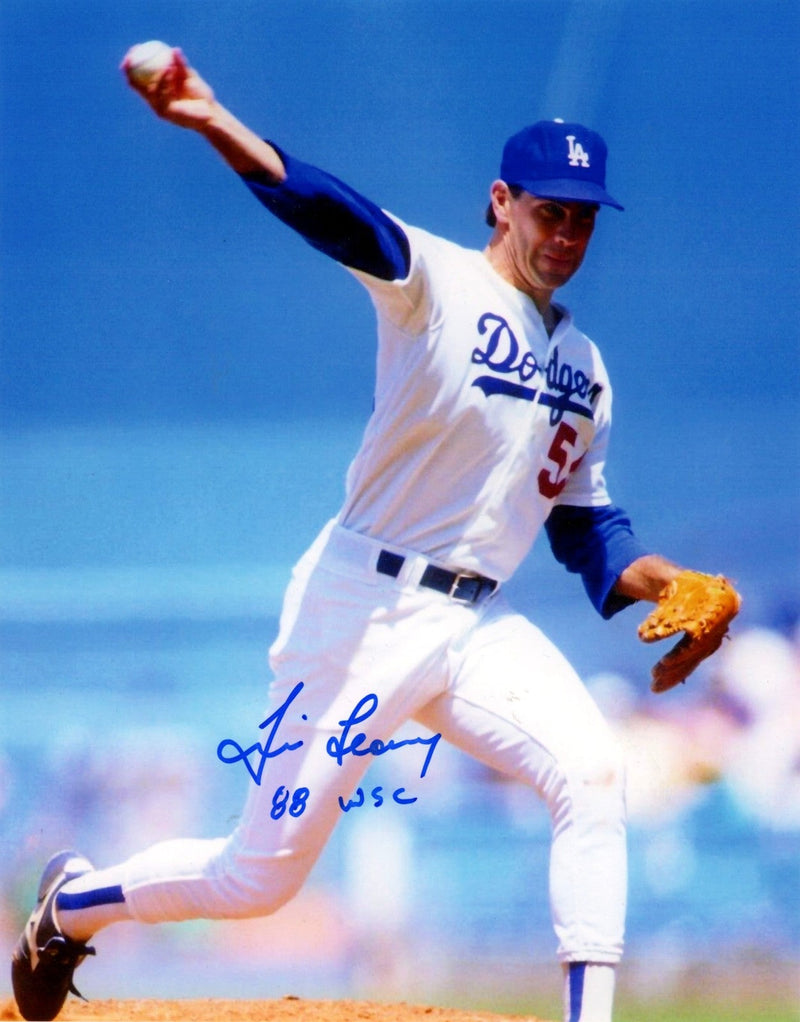 Tim Leary Signed Autographed Los Angeles Dodgers 8x10 Photo w/ 88 WSC LSCM COA