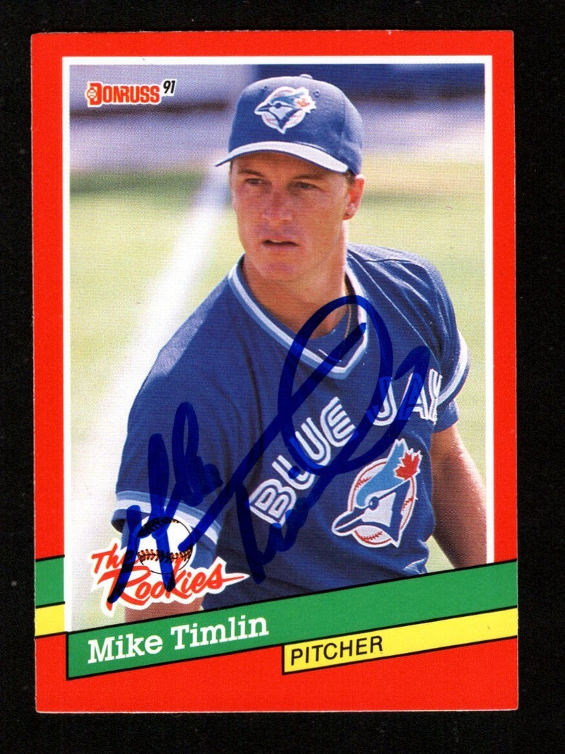 Mike Timlin Signed Auto 1991 Donruss The Rookies RC #27 LSCM COA Blue Jays