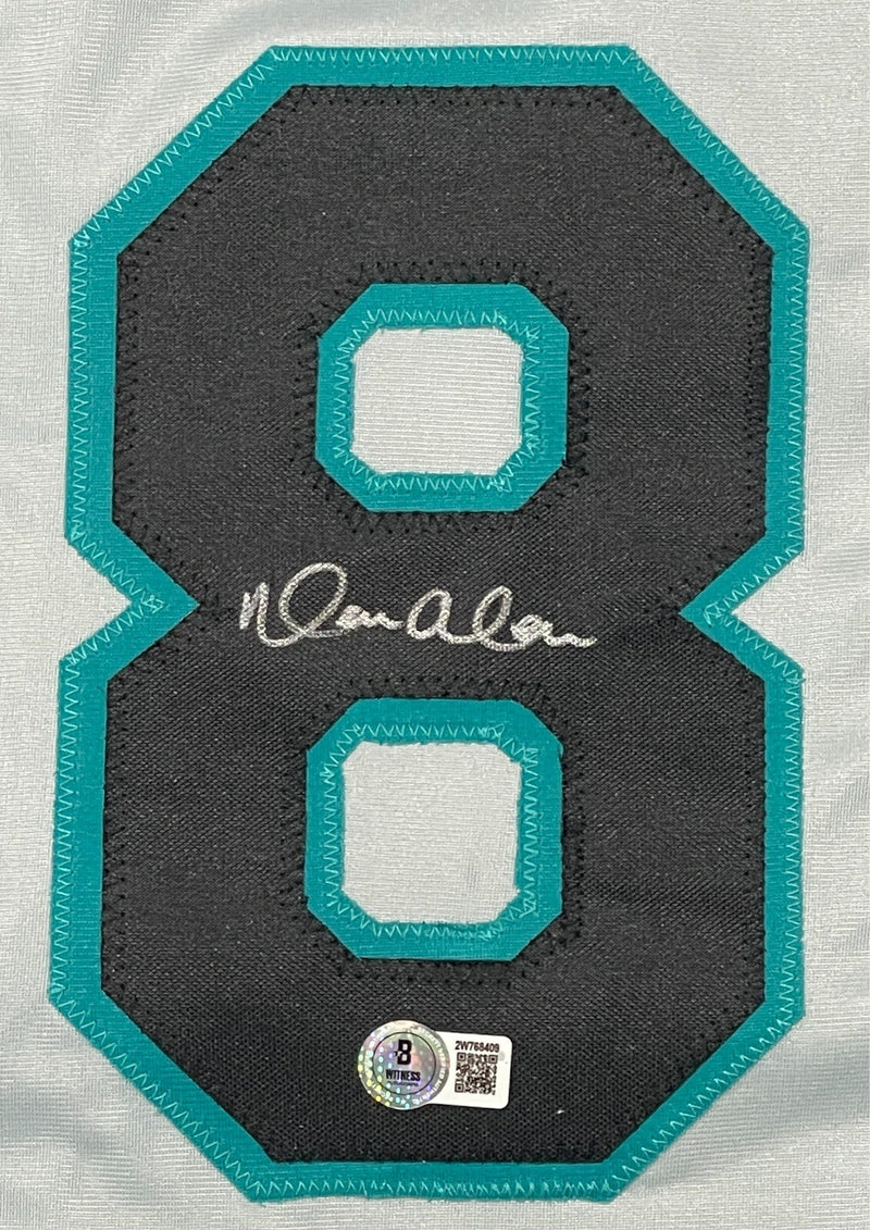 Moises Alou Signed Florida Marlins Custom Grey Jersey Beckett Witness BAS COA