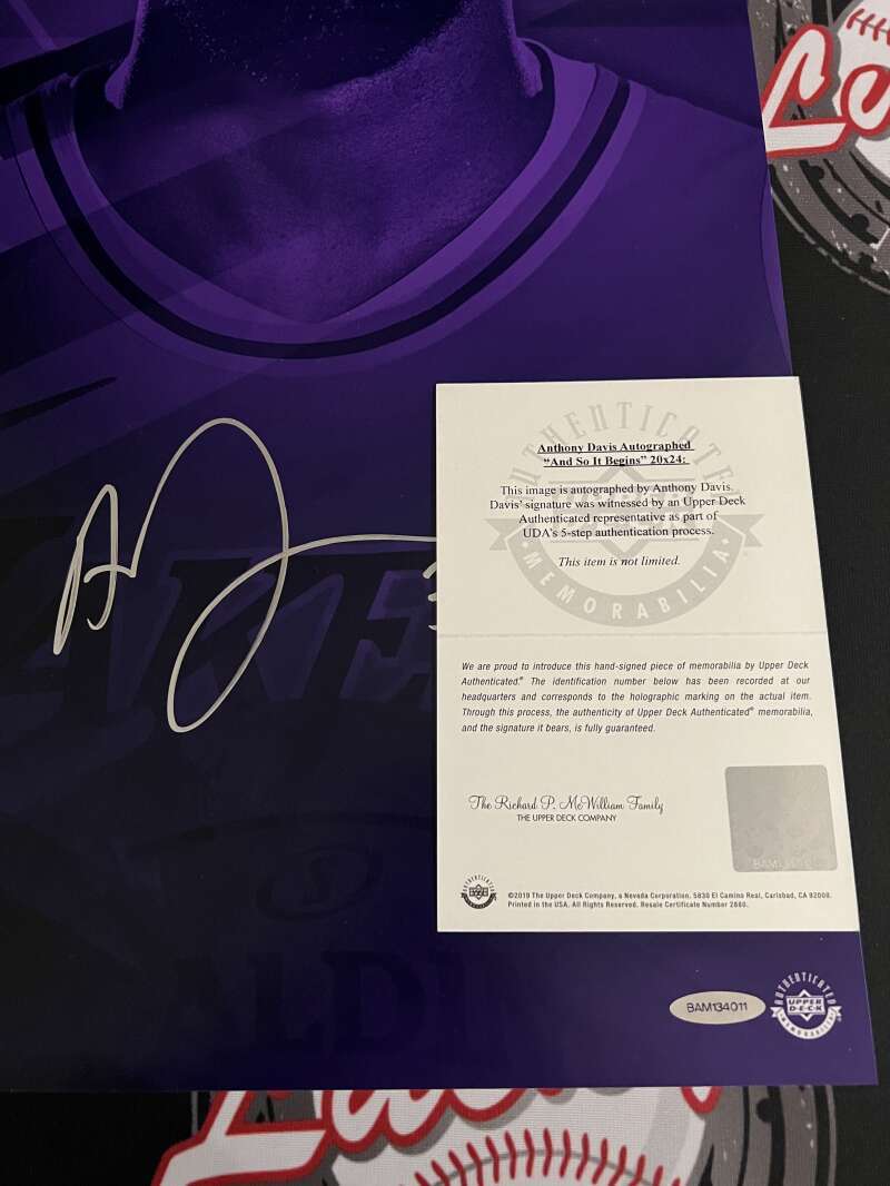 Anthony Davis Signed 20x24 Photo And So It Begins Upper Deck UDA COA Lakers