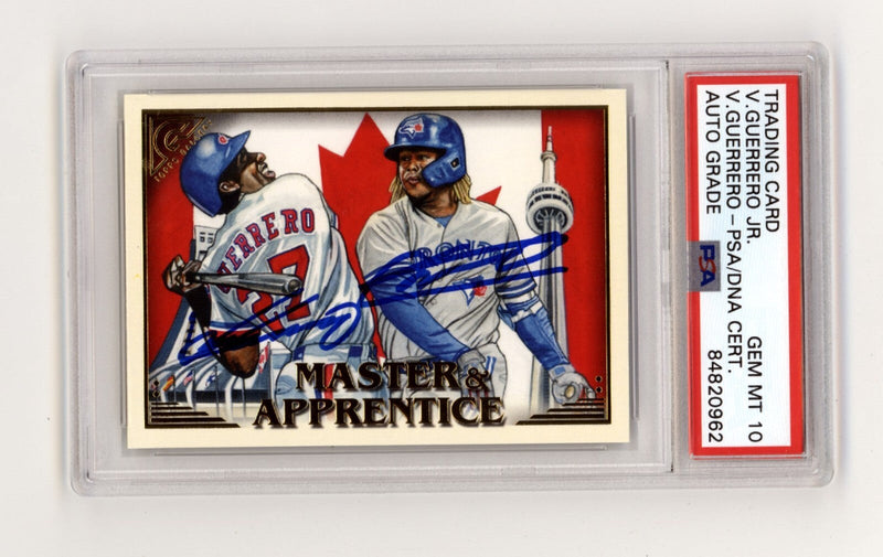 Vladimir Guerrero Jr Sr 2019 Topps Gallery Master Apprentice Signed PSA 10 Auto