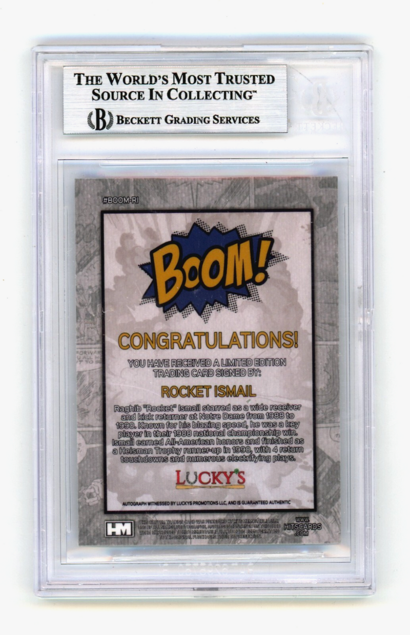 Rocket Ismail 2024 Hits Memorabilia BOOM Silver Signed BGS BAS Auto Notre Dame