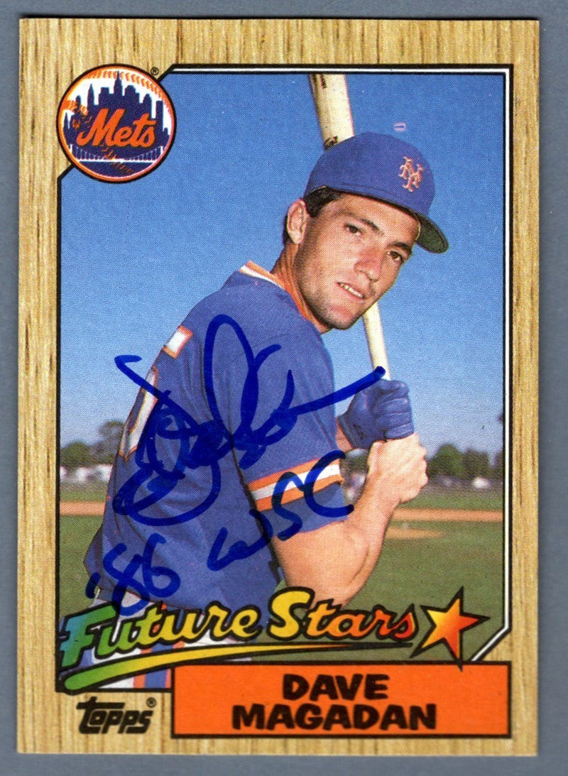 Dave Magadan Signed 1987 Topps #512 Rookie RC w/ 86 WSC LSCM COA
